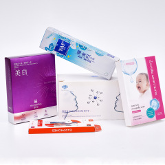 Facial mask toothpaste white cardboard box double socket window UV coated color box skin care products folding paper packaging custom
