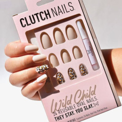 Customized white card extension nail polish packaging color box with window PVC inner tray for nail polish packaging box