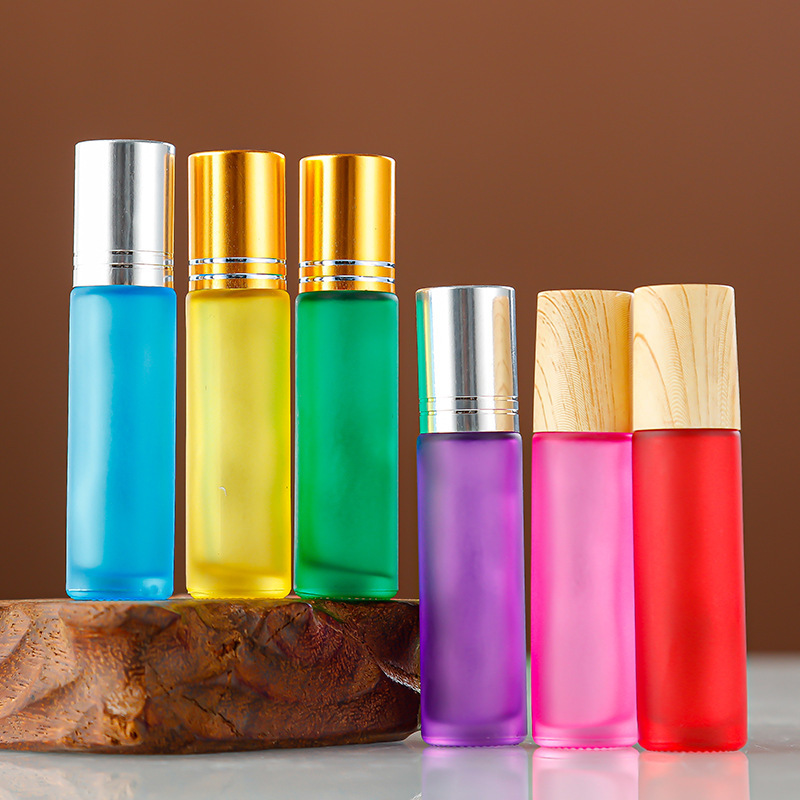 Frosted ball bottle colored glass ball bottle travel portable cosmetic massage essence lotion bottle wholesale