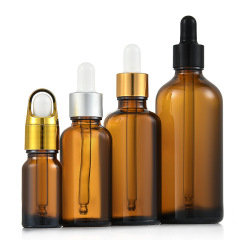 Brown essential oil bottle thick brown light-proof glass rubber head dropper bottle 10ml cosmetic essence liquid empty bottle wholesale