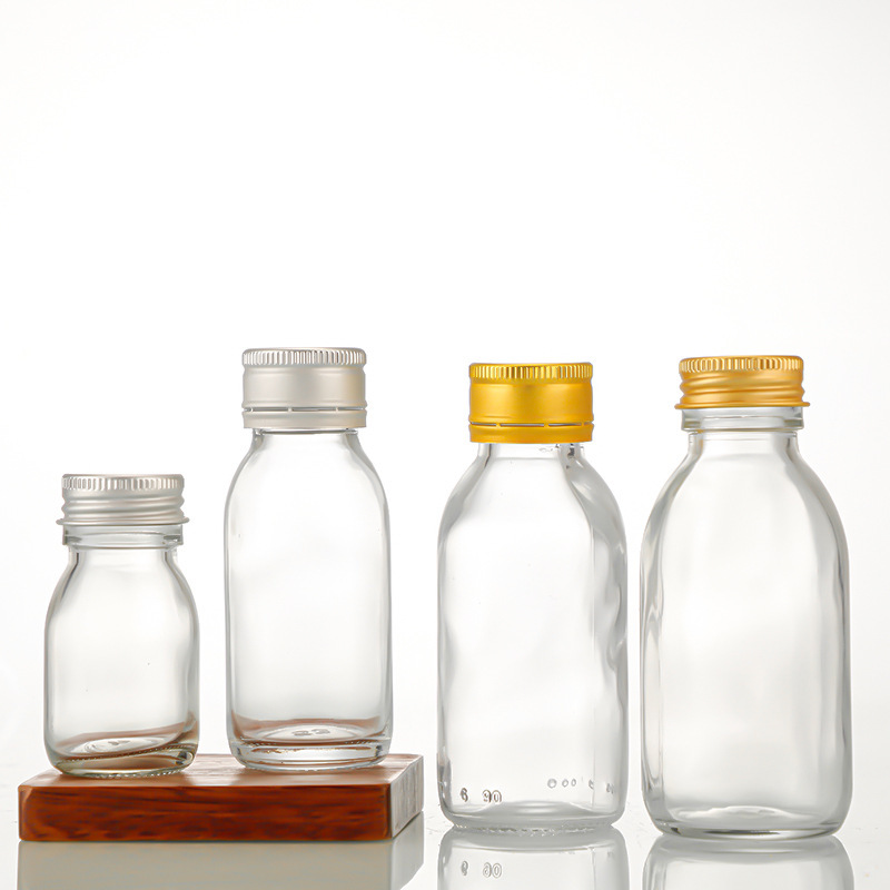 Custom oral liquid bottle transparent glass bottle empty bottle transparent oral liquid bottle 30ml60ml90ml transparent glass bottle