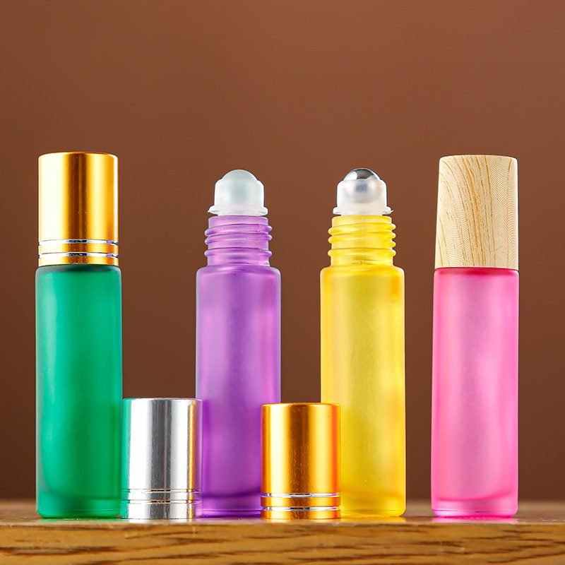Frosted ball bottle colored glass ball bottle travel portable cosmetic massage essence lotion bottle wholesale