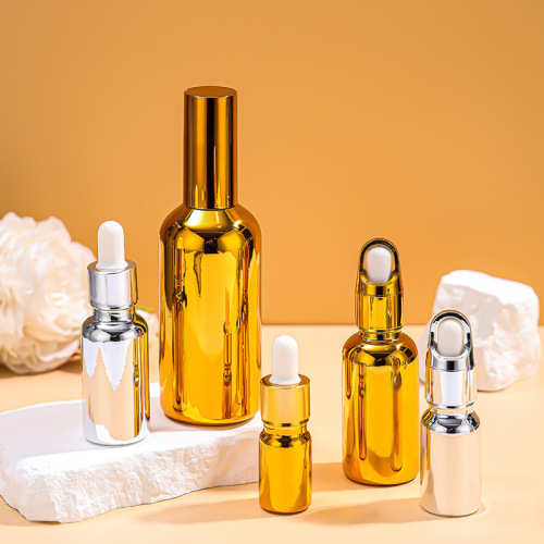 Electroplating essential oil bottle light-proof glass bottle gold silver dropper bottle essence bottle portable sub-bottle wholesale