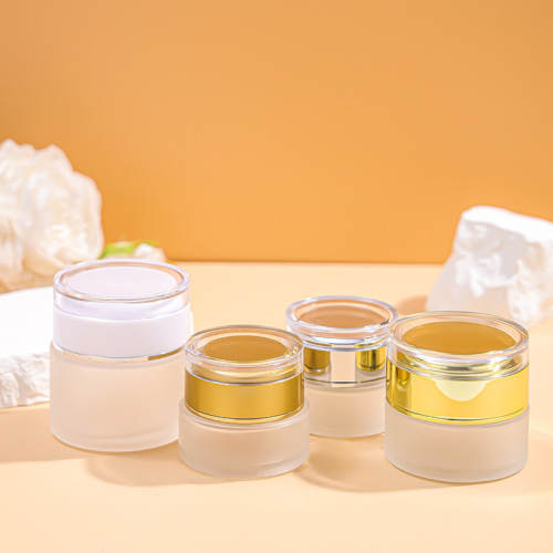Frosted cream bottle face cream bottle glass bottle cosmetic bottle 20g50g acrylic cover face cream eye cream sub-bottle