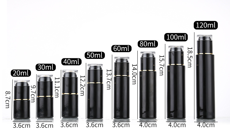 Bright black glass spray bottle sealed light-proof press-type lotion bottle multi-specification cosmetic toner moisture bottle