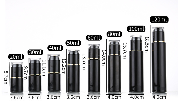 Bright black glass spray bottle sealed light-proof press-type lotion bottle multi-specification cosmetic toner moisture bottle