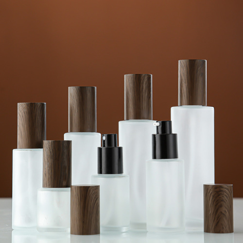 Frosted glass lotion bottle push-type essence lotion bottle sealed face cream eye cream cosmetics packaging empty bottle wholesale