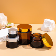 Brown cream bottle face cream bottle empty bottle cosmetic bottle sub-bottle thickened sealed glass mask bottle portable 30g