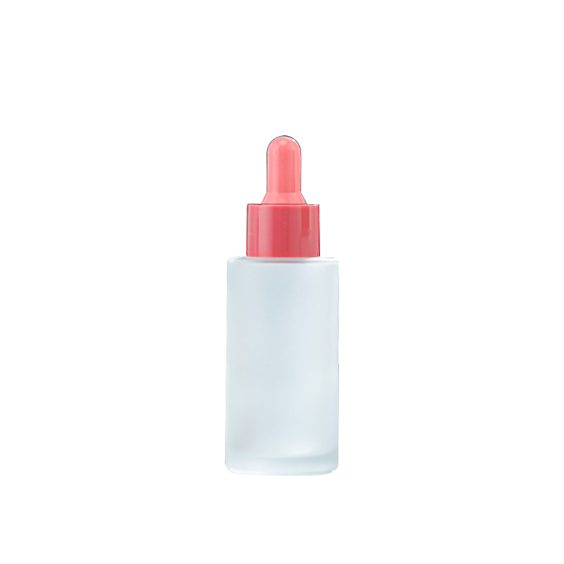 Frosted flat shoulder dropper bottle macaron color essence liquid bottle 20ml30ml portable cosmetics sub-bottle