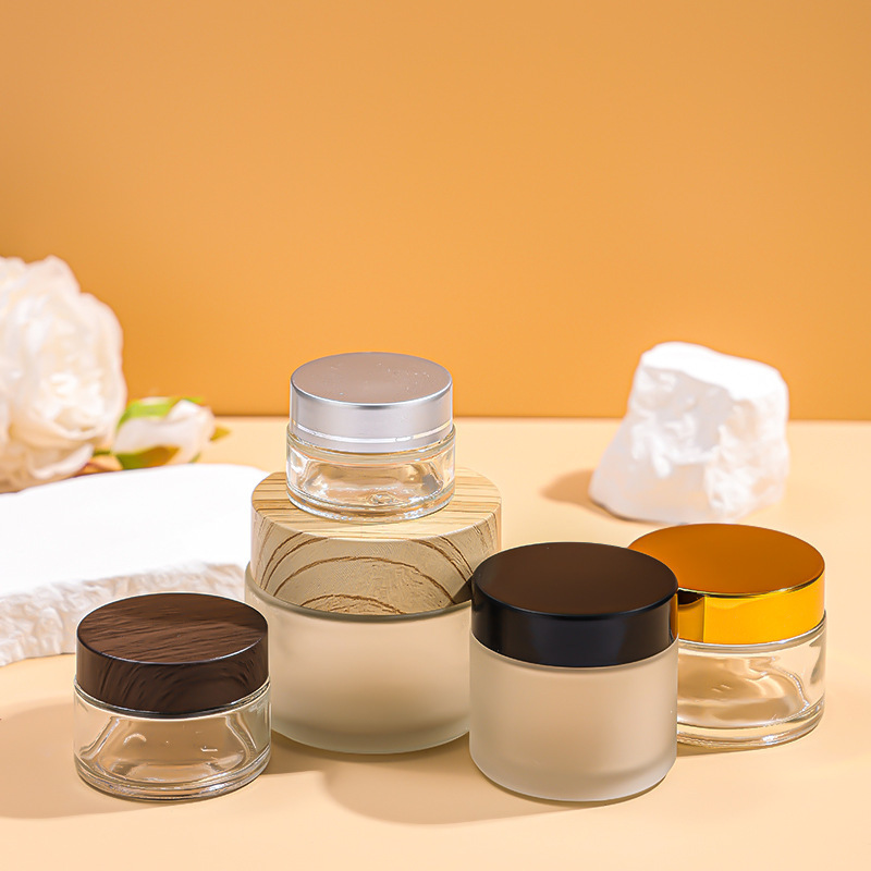 Square cream bottle light-proof glass brown sealed with cover cosmetics sub-bottle eye cream bottle sample empty bottle 20g