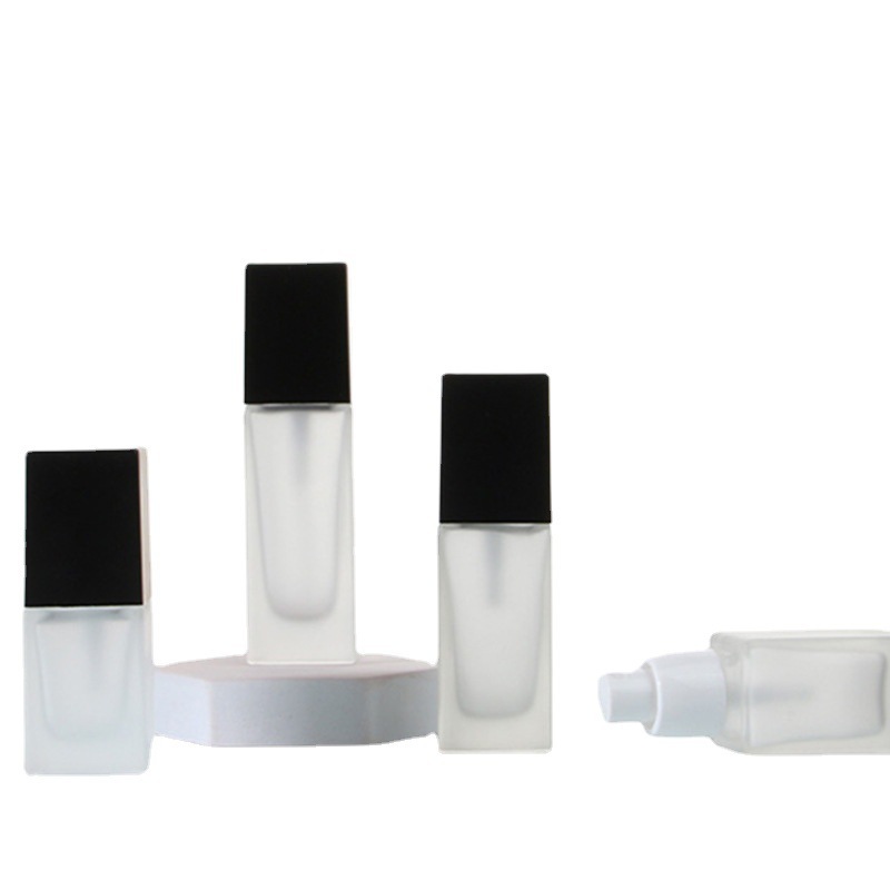 Square frosted glass lotion bottle spray bottle skin care bottle water lotion bottle travel sample bottle empty bottle sub-bottle