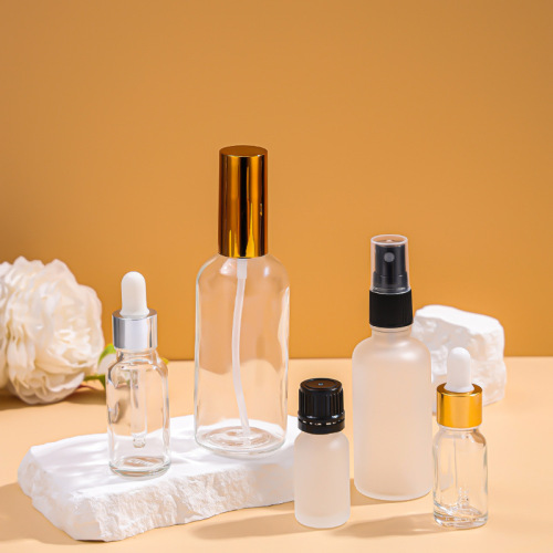 Transparent essential oil bottle bare bottle frosted glass bottle empty bottle 20ml30ml50ml sample bottle cosmetic bottle