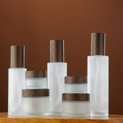 Frosted glass lotion bottle push-type essence lotion bottle sealed face cream eye cream cosmetics packaging empty bottle wholesale