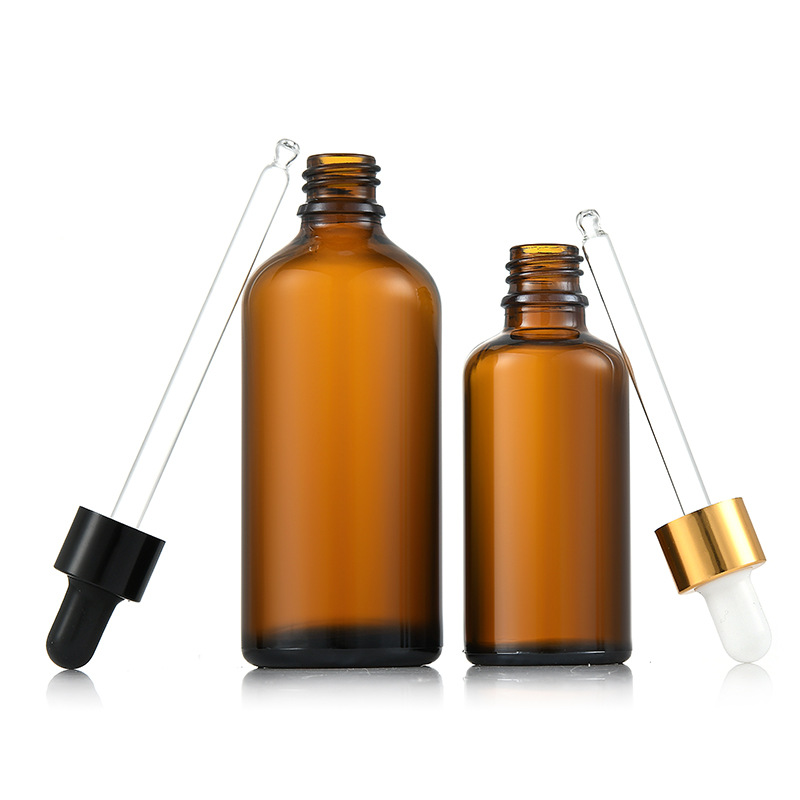 Brown essential oil bottle thick brown light-proof glass rubber head dropper bottle 10ml cosmetic essence liquid empty bottle wholesale