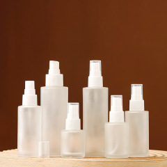 White frosted lotion bottle with lid portable spray bottle travel cosmetics sub-bottle spray bottle empty bottle wholesale