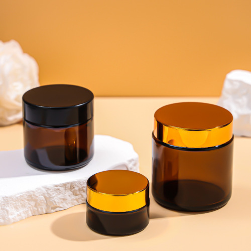 Brown cream bottle face cream bottle empty bottle cosmetic bottle sub-bottle thickened sealed glass mask bottle portable 30g