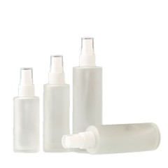 White frosted lotion bottle with lid portable spray bottle travel cosmetics sub-bottle spray bottle empty bottle wholesale