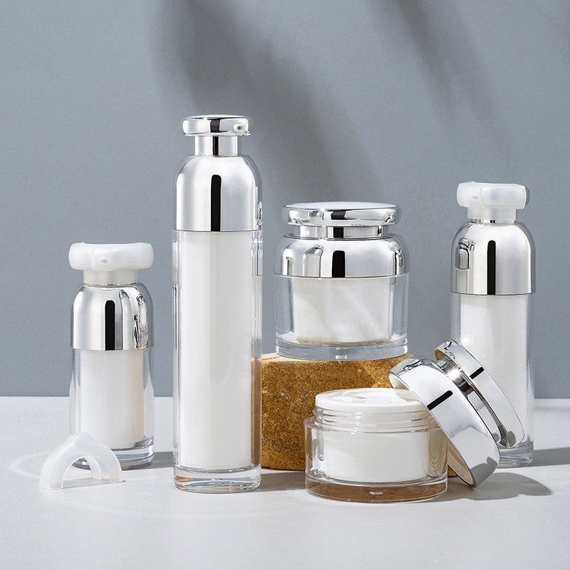 Acrylic lotion cream set bottle advanced simple packaging empty bottle convenient vacuum bottle packaging material