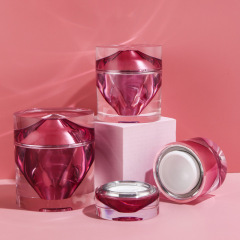High-end red diamond cosmetic bottle vacuum set acrylic lotion skin care bottle lotion sub-bottle wholesale