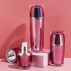 High-end red diamond cosmetic bottle vacuum set acrylic lotion skin care bottle lotion sub-bottle wholesale