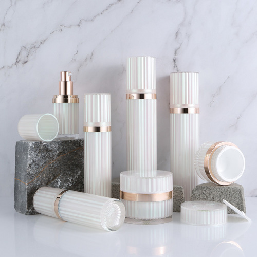 White Double Wall Acrylic Airless Pump Bottle &amp; Cream Jar
