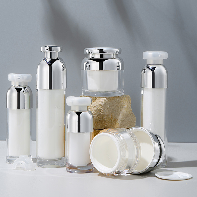 Acrylic lotion cream set bottle advanced simple packaging empty bottle convenient vacuum bottle packaging material