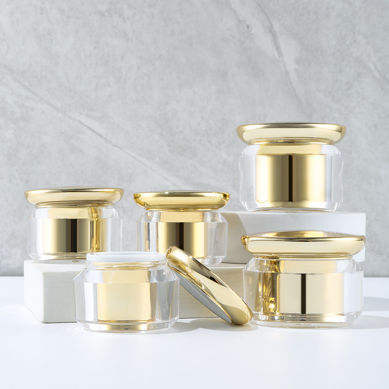 Acrylic lotion bottle set plastic gold reverse edge bottle cosmetics portable bottle packaging material bottle skin care products