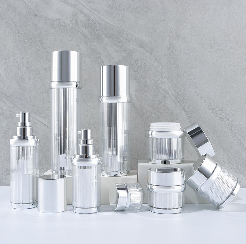 Silver customized skin care product set series bottle lotion essence acrylic bottle 50g cream face cream bottle