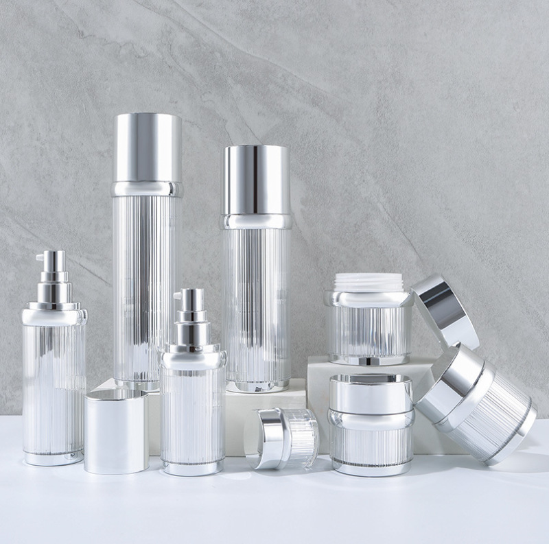 Silver customized skin care product set series bottle lotion essence acrylic bottle 50g cream face cream bottle