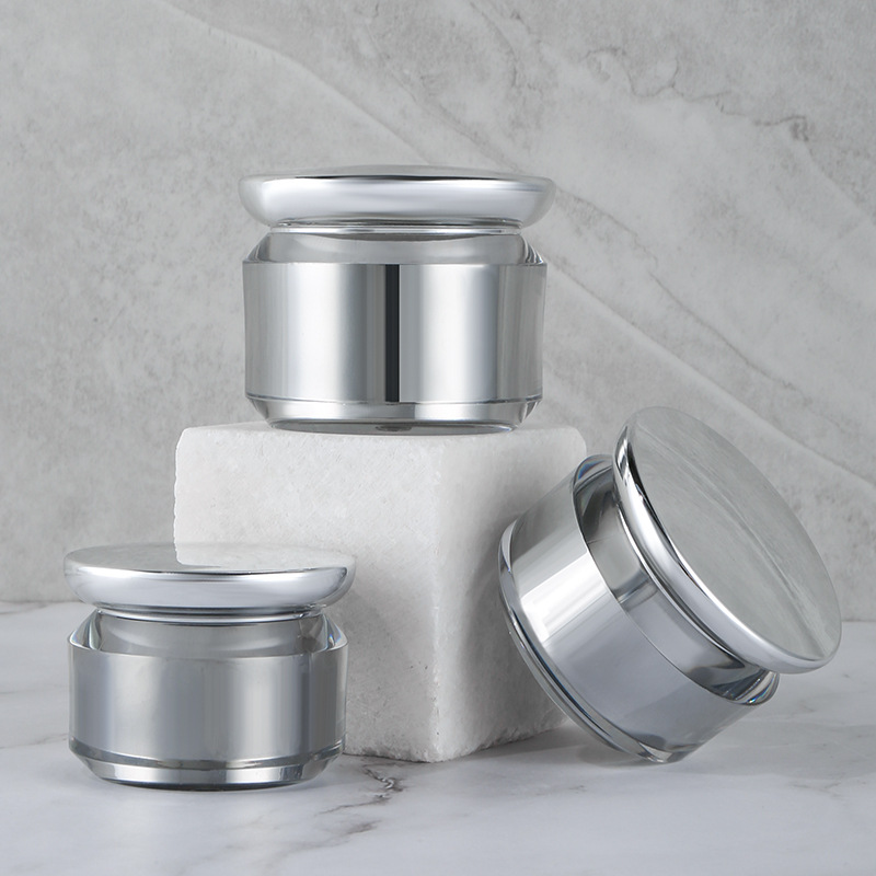 Acrylic lotion bottle set plastic silver reverse edge bottle cosmetic portable bottle packaging material skin care product sub-bottle