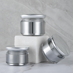 Acrylic lotion bottle set plastic silver reverse edge bottle cosmetic portable bottle packaging material skin care product sub-bottle