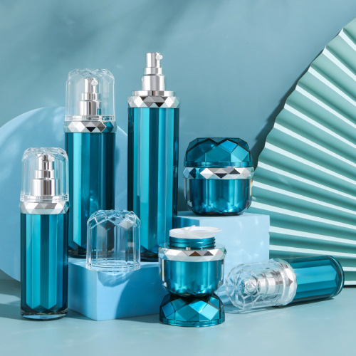 High-end lotus 100-corner bottle acrylic plastic cream lotion vacuum packaging bottle cosmetic packaging set