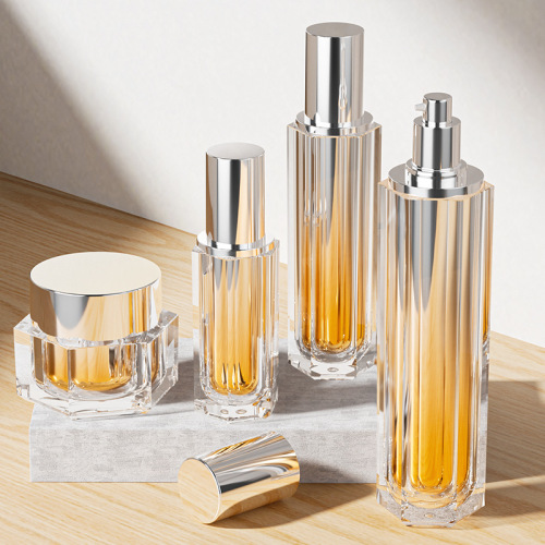 Set bottle gradient hexagonal bottle acrylic cream bottle essence lotion empty bottle spray bottle water bottle