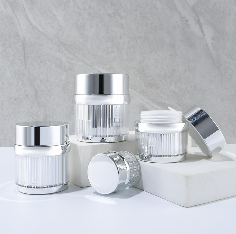 Silver customized skin care product set series bottle lotion essence acrylic bottle 50g cream face cream bottle