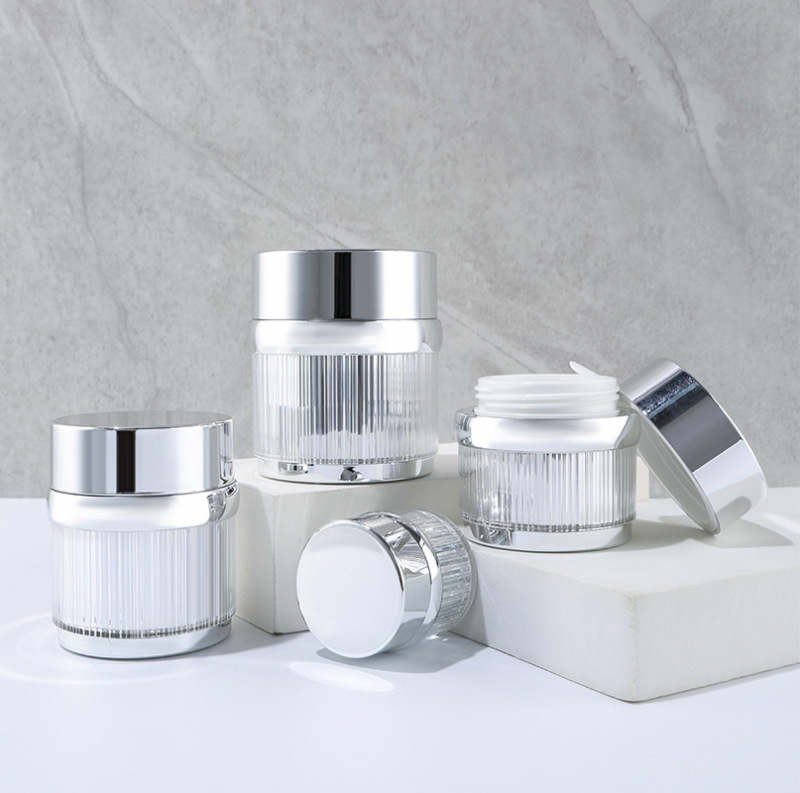 Silver customized skin care product set series bottle lotion essence acrylic bottle 50g cream face cream bottle