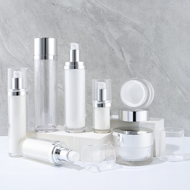 Acrylic cosmetics packaging bottle set packaging material small batch wholesale vacuum press lotion cream bottle packaging