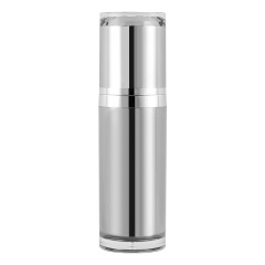 High-grade straight round bottle, vacuum bottle, silver cream bottle, high-grade plastic cosmetic packaging set bottle