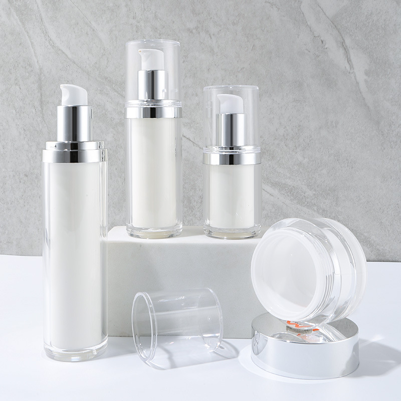 Acrylic cosmetics packaging bottle set packaging material small batch wholesale vacuum press lotion cream bottle packaging