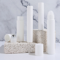 10ml white pp plastic roller ball bottle steel ball eye essential oil empty bottle cosmetics bottle