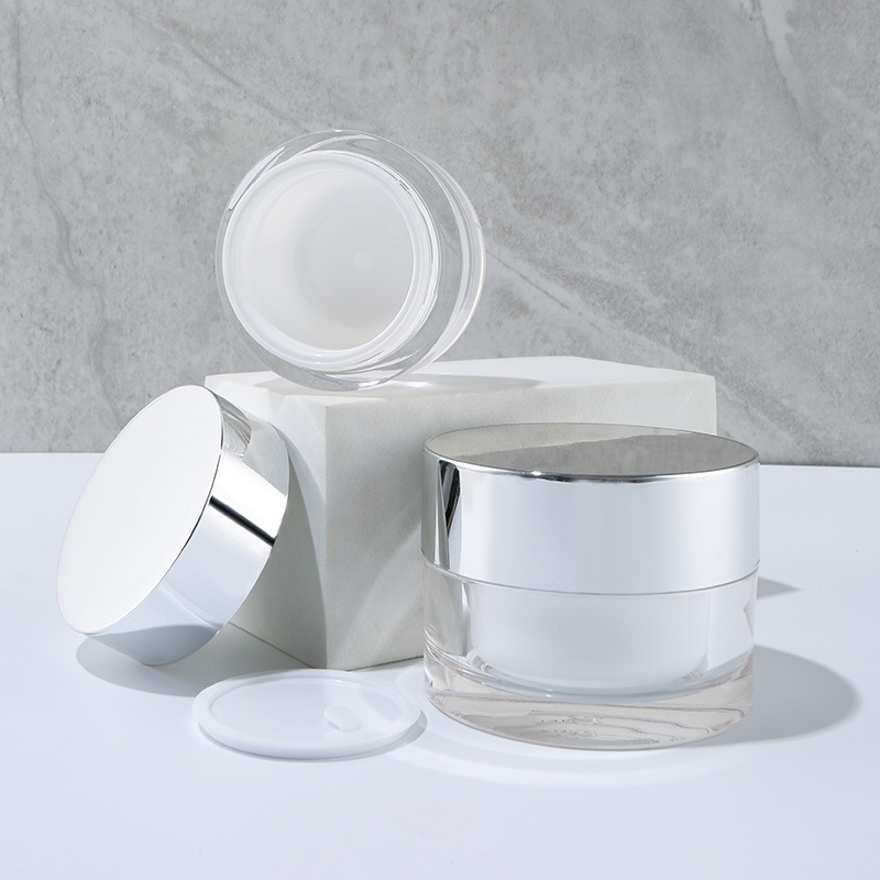 Acrylic cosmetics packaging bottle set packaging material small batch wholesale vacuum press lotion cream bottle packaging