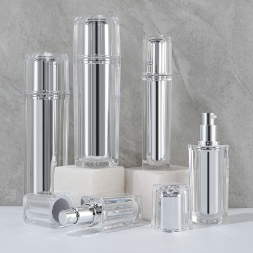 Acrylic crystal square bottle packaging material advanced cosmetic packaging set press water lotion bottle