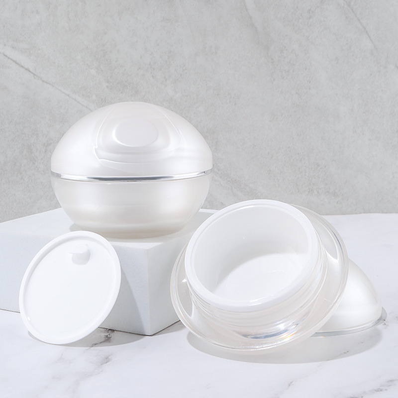 Acrylic pearlescent cosmetics bottle lotion cream vacuum bottle high-end press large white bottle set