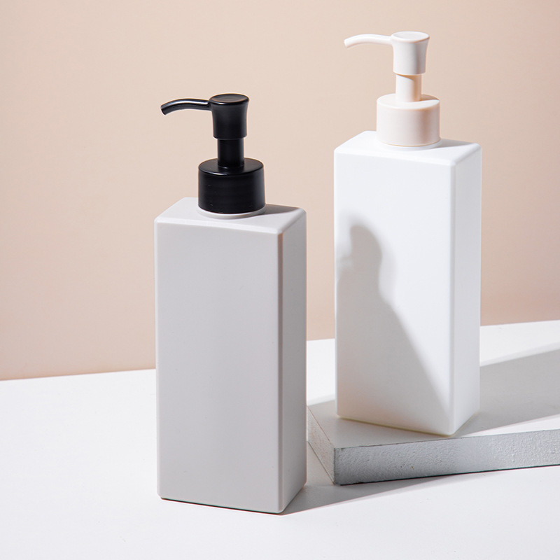 PE flat square plastic bottle packaging hotel high-end lotion bottle 300ml shampoo bottle shower gel bottle