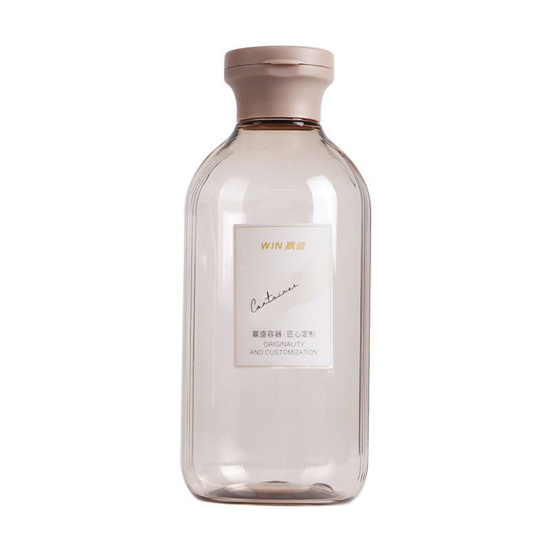 300-500ml side vertical stripes PET plastic bottle shampoo shower gel bottle fragrance beads bottle