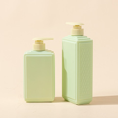 PE square bottle carved special-shaped bottle 480ml lotion bottle shower gel bottle 730ml shampoo bottle