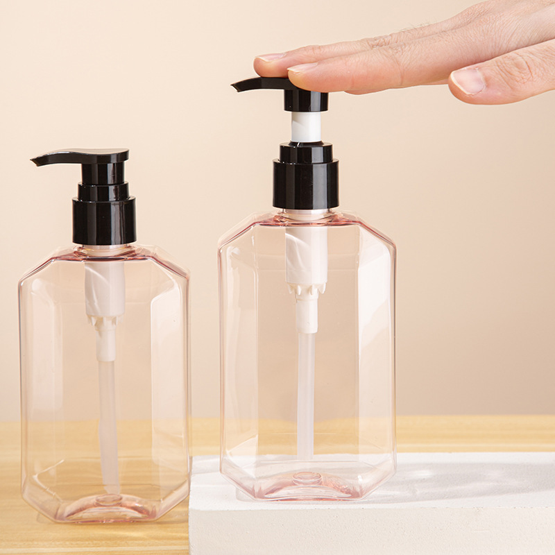 PET lotion bottle washing and care packaging material square shaped 280ml shampoo bottle shower gel body lotion bottle
