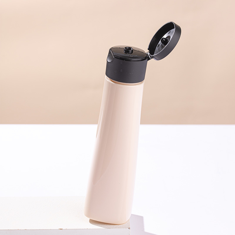 238ml transparent plastic bottle PET cylindrical flip cover cosmetic bottle conditioner bottle shower gel bottle