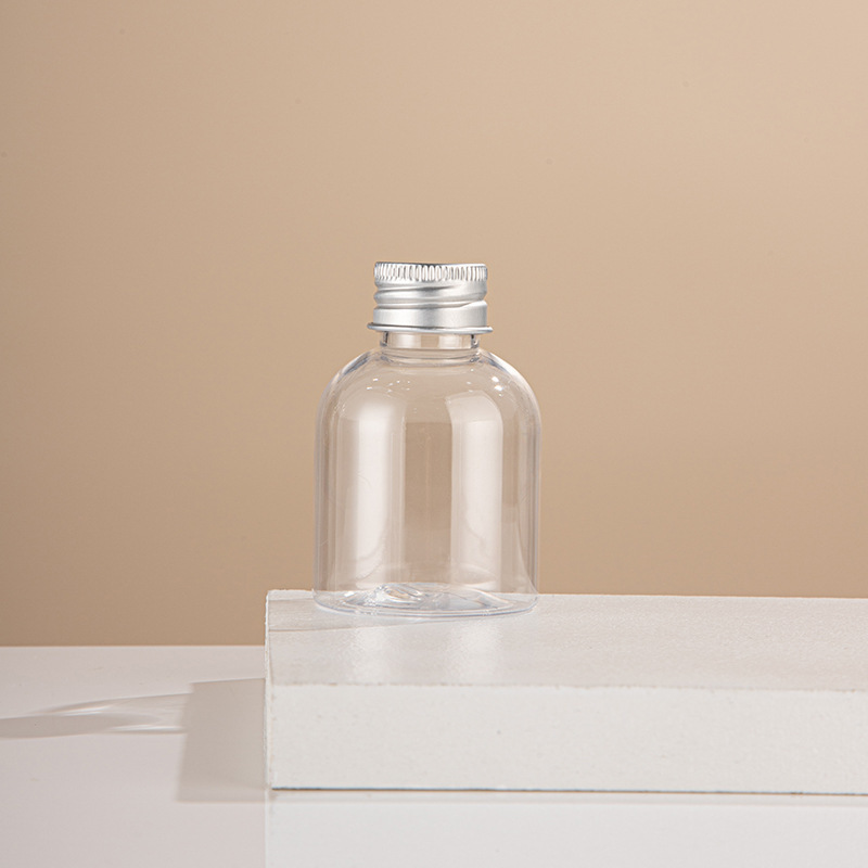 80ml travel size lotion bottle PET screw cap transparent shampoo bottle cosmetic packaging material