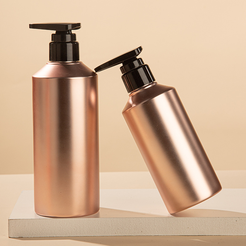 Transparent PET push bottle 300/460/800ml cleaning packaging material shampoo shower gel bottle