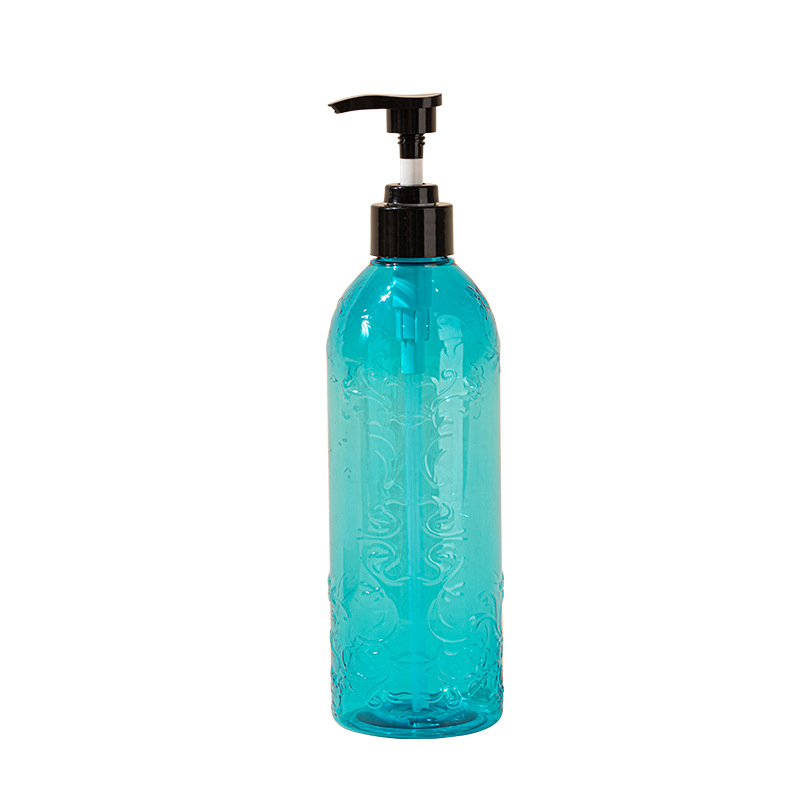 PET shampoo bottle with carved pattern 300/500ml toner bottle high-end shower gel bottle